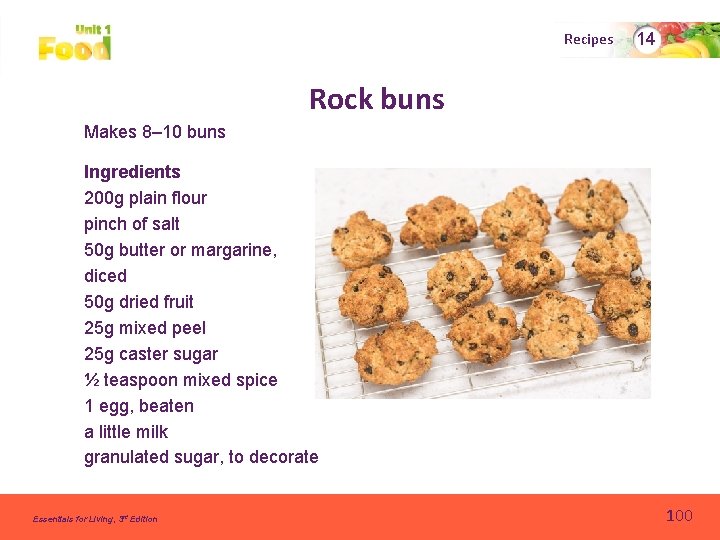 Recipes 14 Rock buns Makes 8– 10 buns Ingredients 200 g plain flour pinch