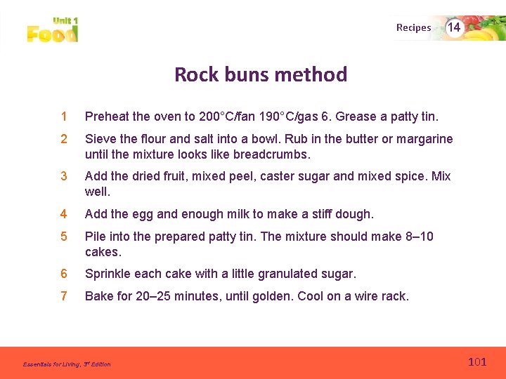 Recipes 14 Rock buns method 1 Preheat the oven to 200°C/fan 190°C/gas 6. Grease