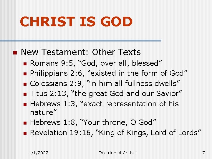 CHRIST IS GOD n New Testament: Other Texts n n n n Romans 9: