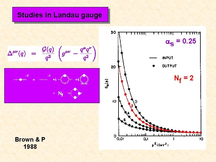 Studies in Landau gauge s = 0. 25 Nf = 2 Brown & P