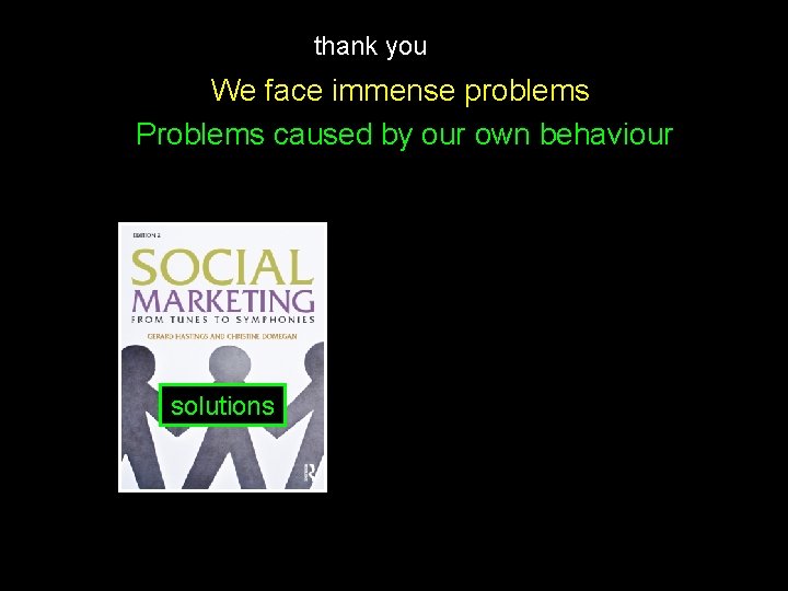 thank you We face immense problems Problems caused by our own behaviour solutions 