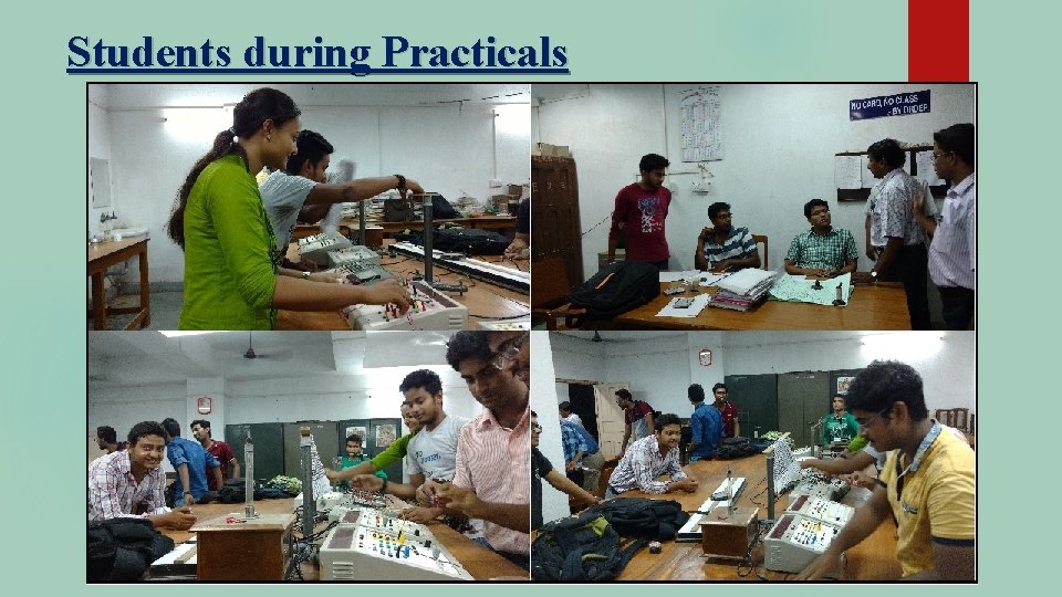 Students during Practicals 
