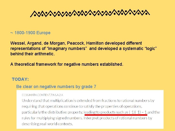 ~ 1800 -1900 Europe Wessel, Argand, de Morgan, Peacock, Hamilton developed different representations of