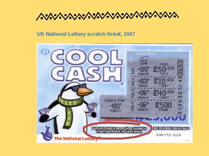 UK National Lottery scratch ticket, 2007 