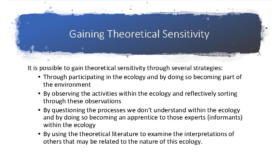 Gaining Theoretical Sensitivity It is possible to gain theoretical sensitivity through several strategies: •