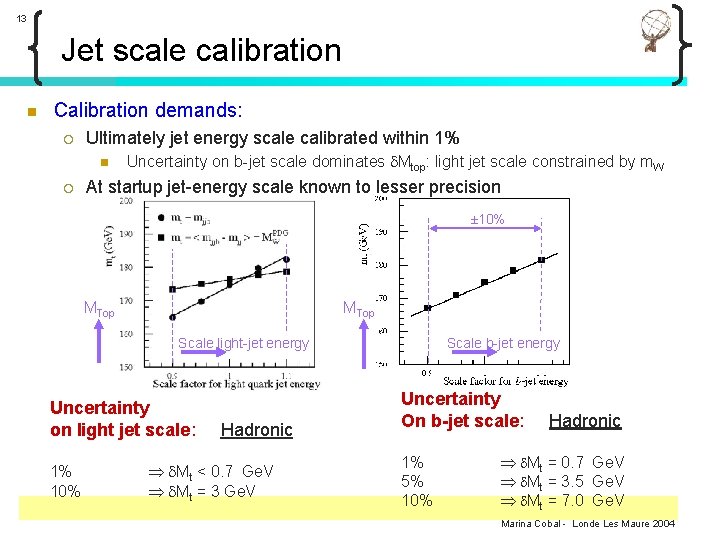 13 Jet scale calibration n Calibration demands: ¡ Ultimately jet energy scale calibrated within