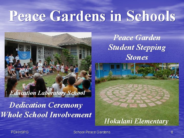 Peace Gardens in Schools Peace Garden Student Stepping Stones Education Laboratory School Dedication Ceremony