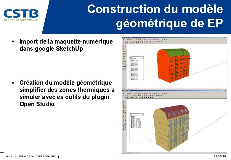 Construction du modèle géométrique de EP § Import de la maquette numérique dans google