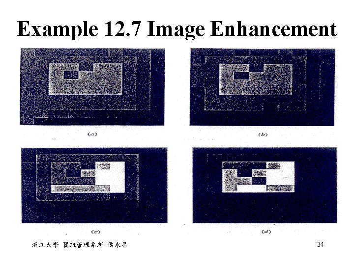Example 12. 7 Image Enhancement 淡江大學 資訊管理系所 侯永昌 34 