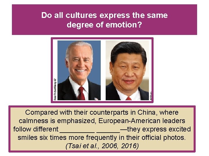 Do all cultures express the same degree of emotion? Compared with their counterparts in