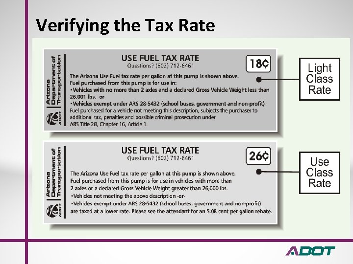 Verifying the Tax Rate 