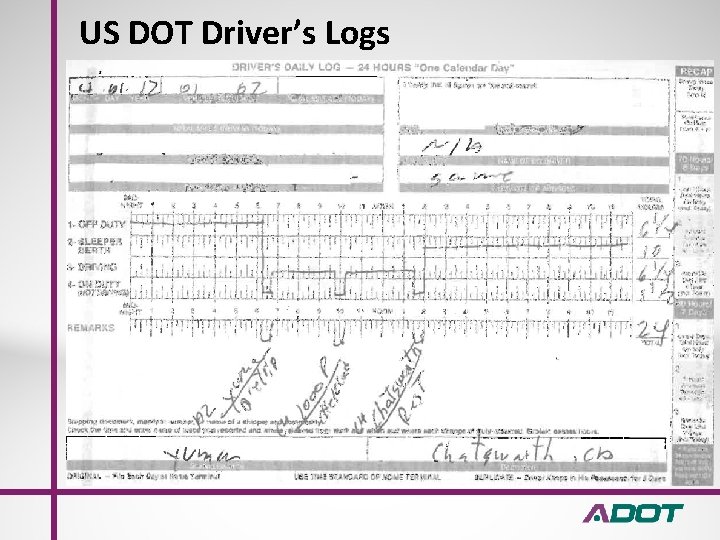 US DOT Driver’s Logs 