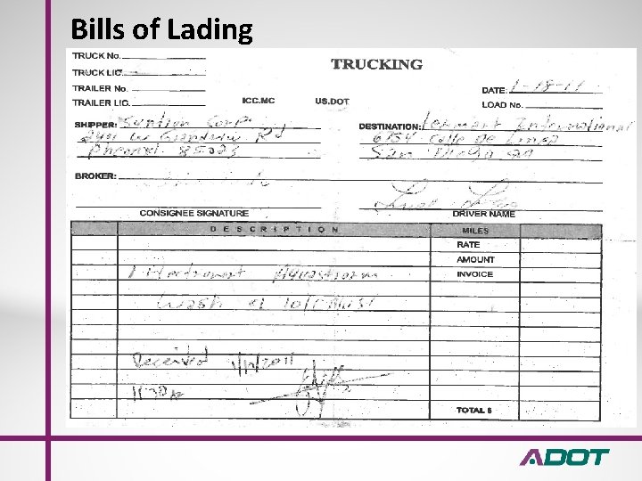 Bills of Lading 