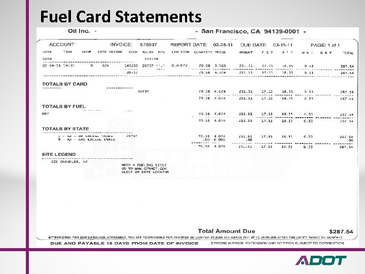 Fuel Card Statements 