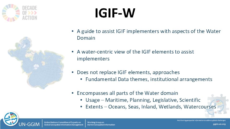 IGIF-W • A guide to assist IGIF implementers with aspects of the Water Domain