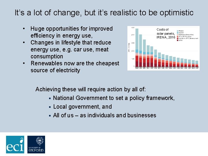 It’s a lot of change, but it’s realistic to be optimistic • Huge opportunities
