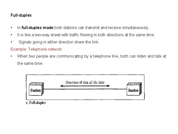 Full-duplex • In full-duplex mode both stations can transmit and receive simultaneously. • It