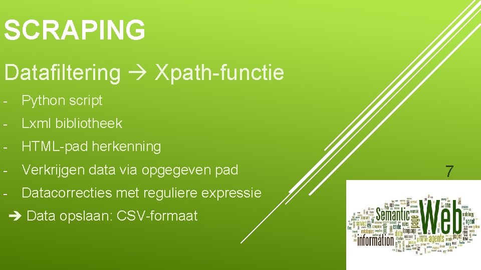 SCRAPING Datafiltering Xpath-functie - Python script - Lxml bibliotheek - HTML-pad herkenning - Verkrijgen