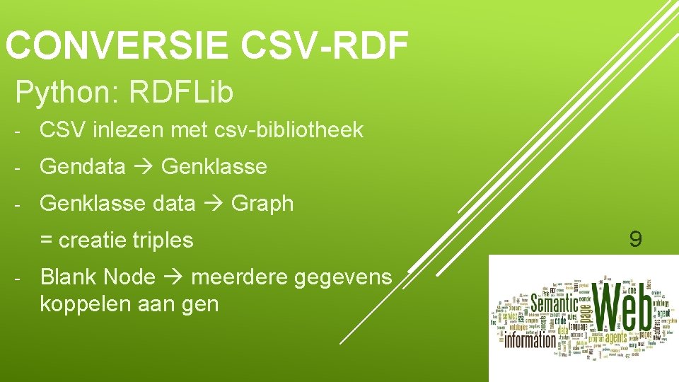 CONVERSIE CSV-RDF Python: RDFLib - CSV inlezen met csv-bibliotheek - Gendata Genklasse - Genklasse