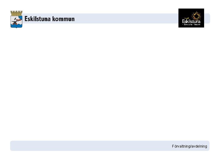 Förvaltning/avdelning Förvaltning/avdelning