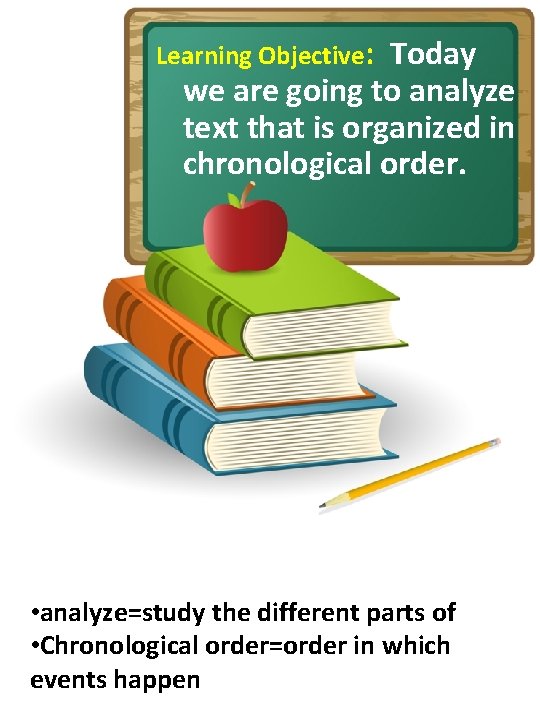 Learning Objective: Today we are going to analyze text that is organized in chronological