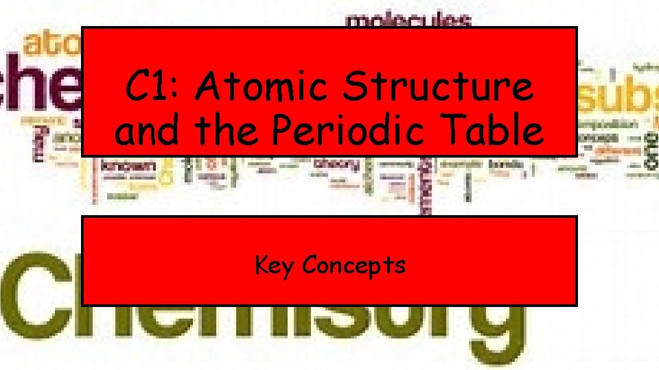 C 1: Atomic Structure and the Periodic Table Key Concepts 