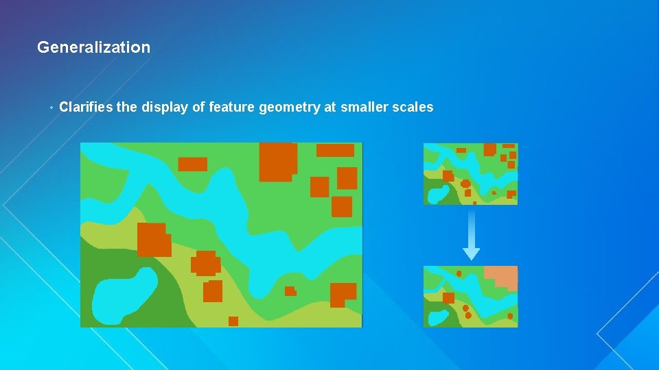 Generalization • Clarifies the display of feature geometry at smaller scales 