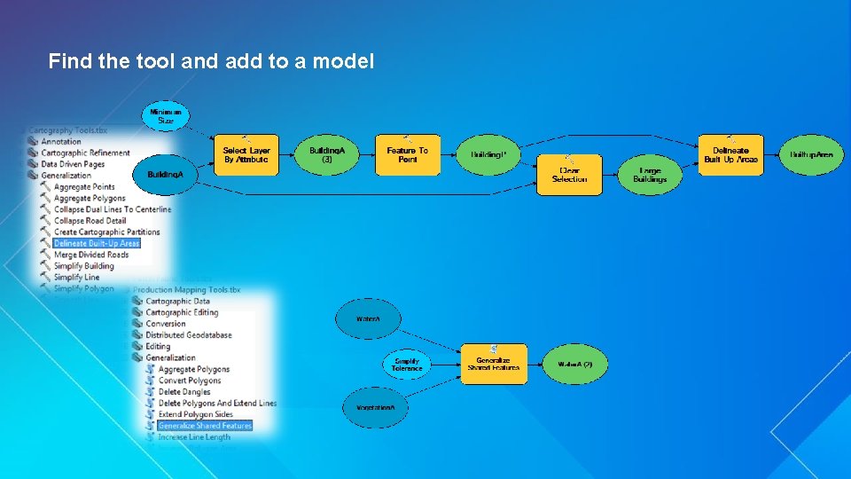 Find the tool and add to a model 