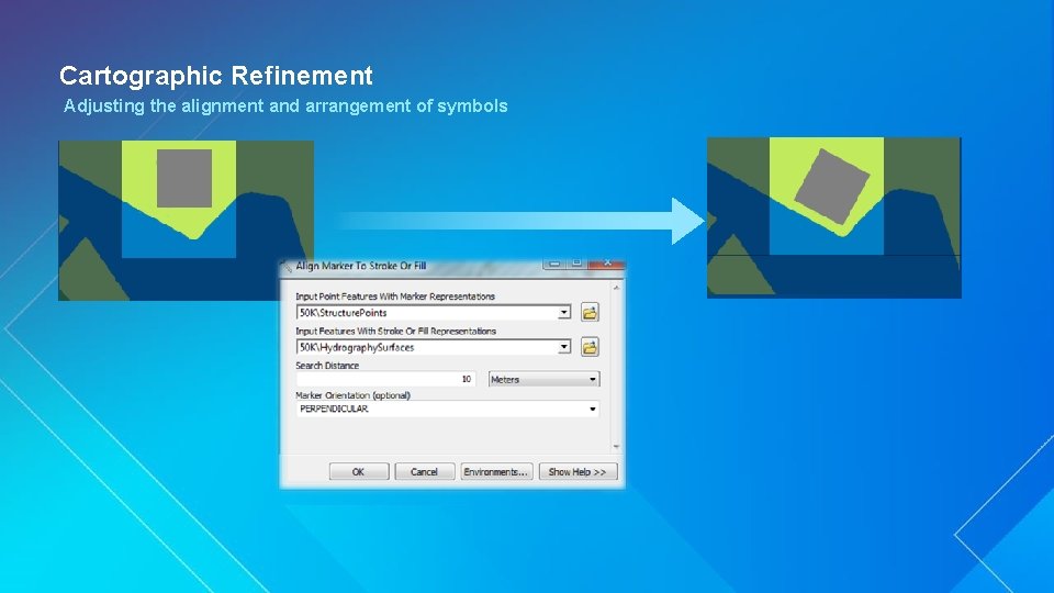 Cartographic Refinement Adjusting the alignment and arrangement of symbols 