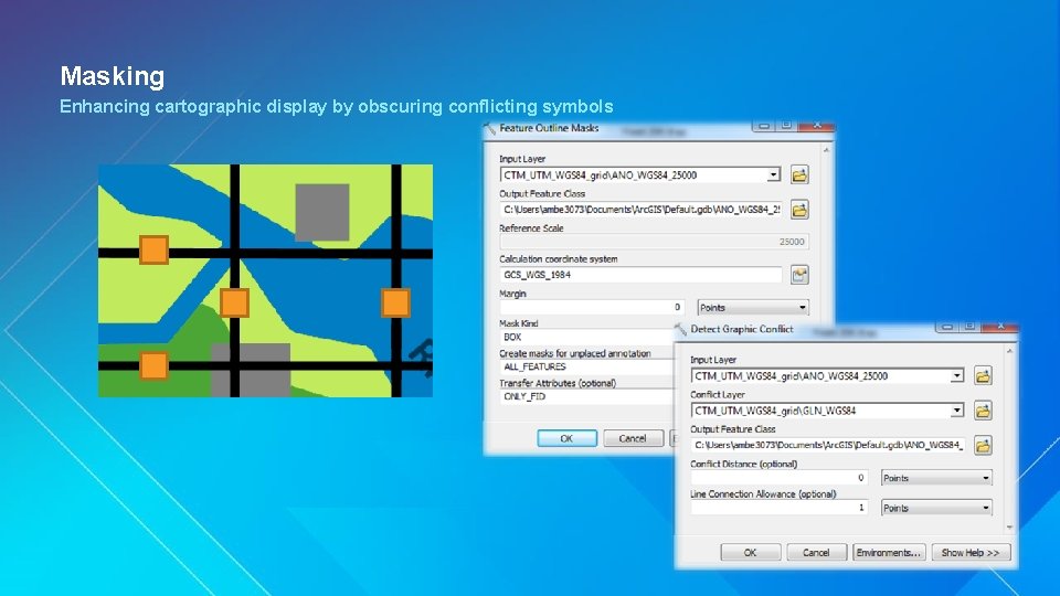 Masking Enhancing cartographic display by obscuring conflicting symbols 