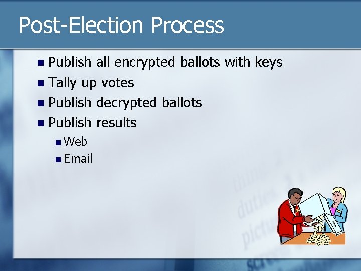 e Voting System Proposal Michael Baswell Chris Cabuzzi