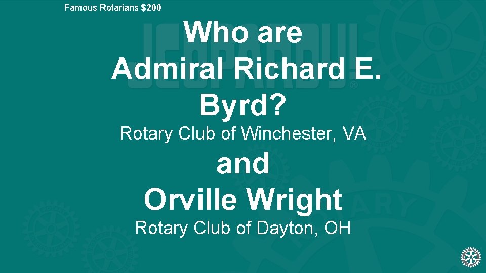 Famous Rotarians $200 Who are Admiral Richard E. Byrd? Rotary Club of Winchester, VA