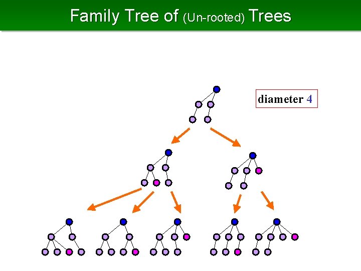 Family Tree of (Un-rooted) Trees diameter 4 