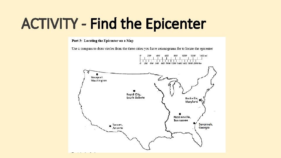 ACTIVITY - Find the Epicenter ACTIVITY - Find the Epicenter