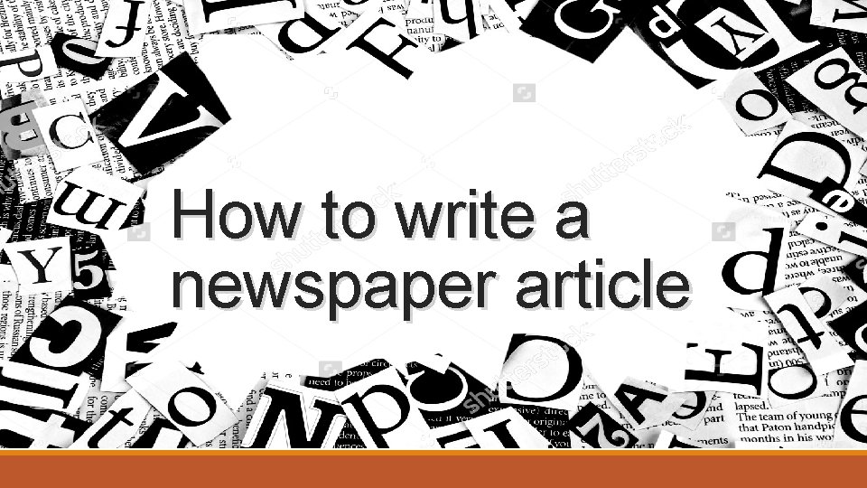 How to write a newspaper article 