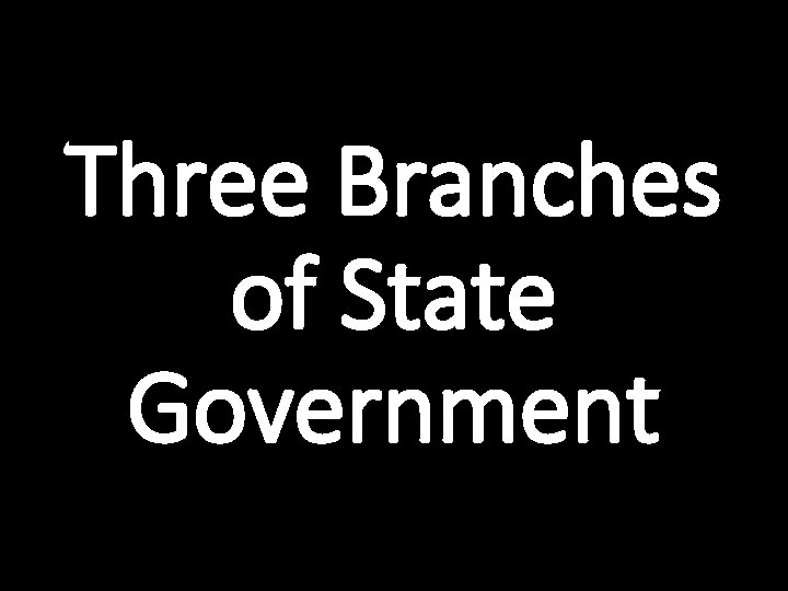 Three Branches of State Government 