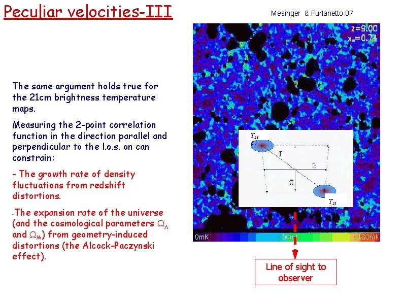 Peculiar velocities-III Mesinger & Furlanetto 07 The same argument holds true for the 21