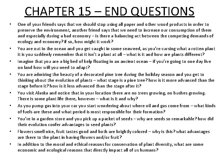 CHAPTER 15 END QUESTIONS One of your friends
