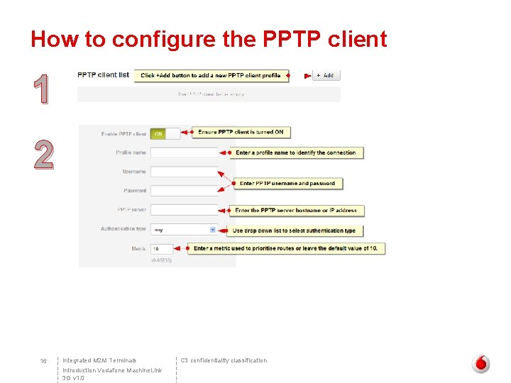 How to configure the PPTP client 1 2 16 Integrated M 2 M Terminals