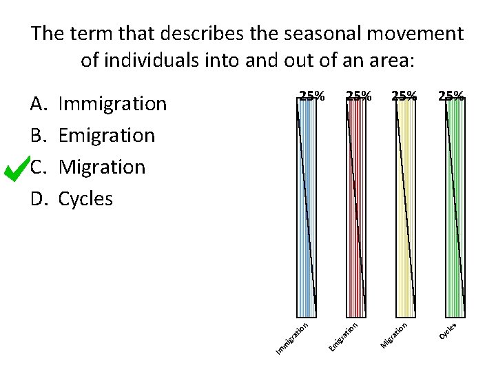 The term that describes the seasonal movement of individuals into and out of an