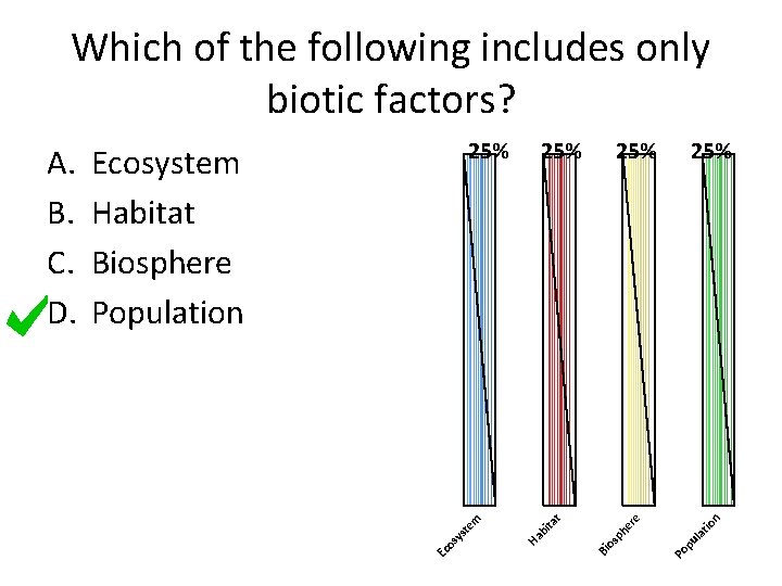 Which of the following includes only biotic factors? 25% io la t pu Po