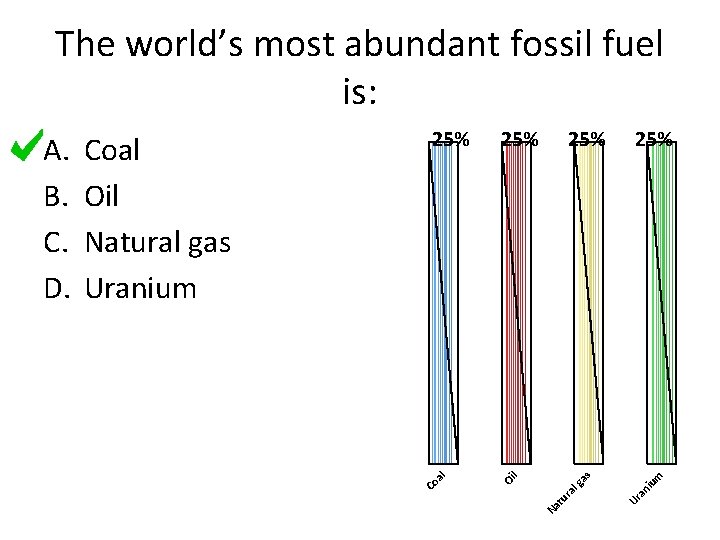 The world’s most abundant fossil fuel is: um ni as lg ra tu Na