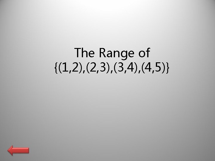 The Range of {(1, 2), (2, 3), (3, 4), (4, 5)} 