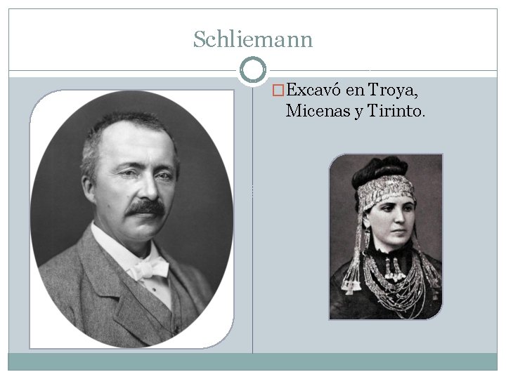 Schliemann �Excavó en Troya, Micenas y Tirinto. 