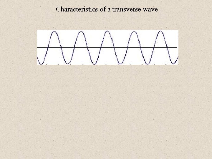 Characteristics of a transverse wave 