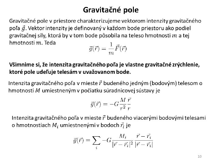 Gravitačné pole 10 