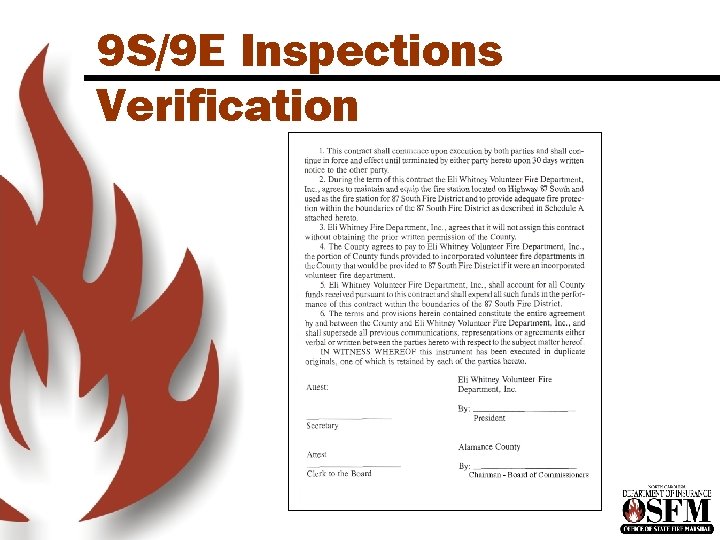 9 S/9 E Inspections Verification 9 S/9 E Inspections Verification