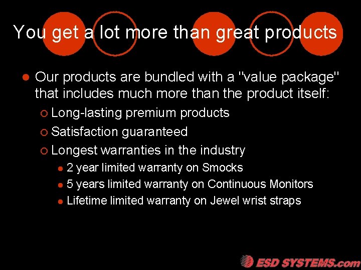 You get a lot more than great products l Our products are bundled with
