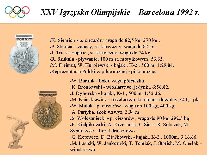 XXV Igrzyska Olimpijskie – Barcelona 1992 r. K. Siemion - p. ciezarów, waga do