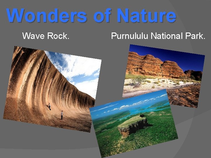 Wonders of Nature Wave Rock. Purnululu National Park. 